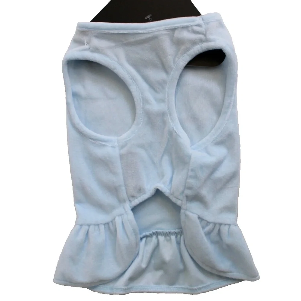 Juicy Couture Blue Terry Velour Bling Dress Pet Dog Apparel Size M/L NEW